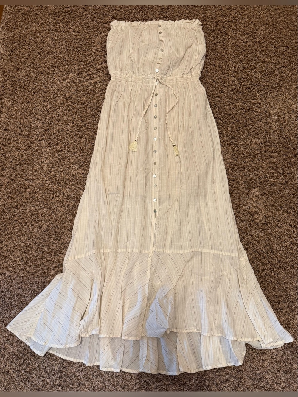 Lovestitch White Striped Tube Top Maxi Dress